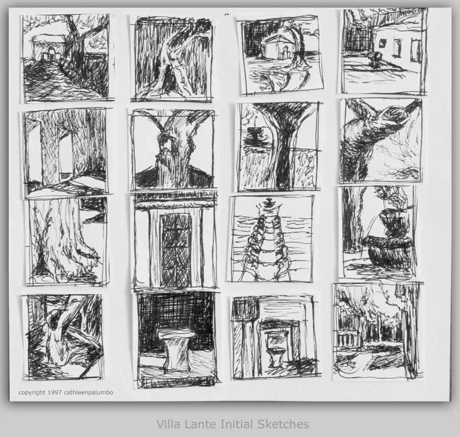 Villa Lante Drawings - First Sketches